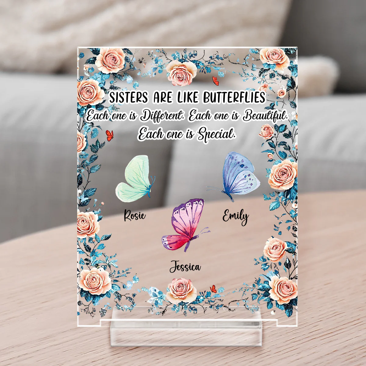 Sisters Make The Good Times Unforgettable - Personalized Custom Acrylic Plaque With Base - Image 5