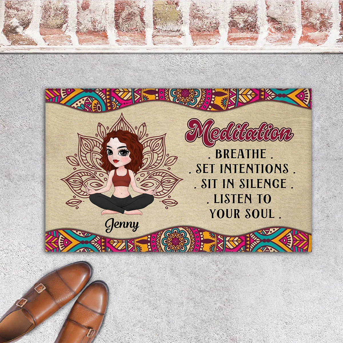 Sit In Silence - Personalized Custom Doormat - Image 3