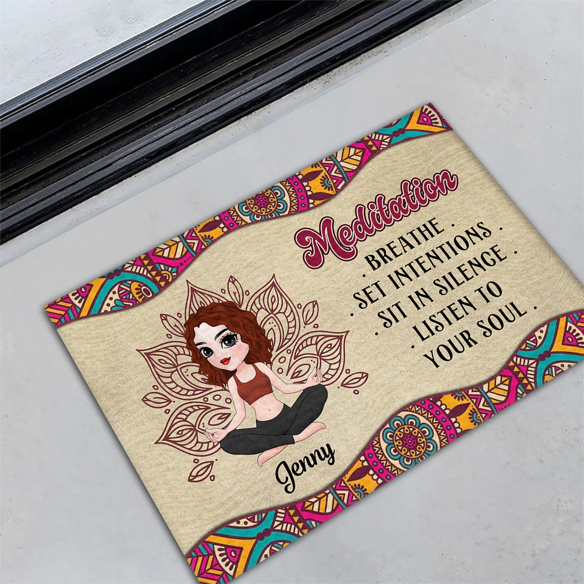 Sit In Silence - Personalized Custom Doormat - Image 4