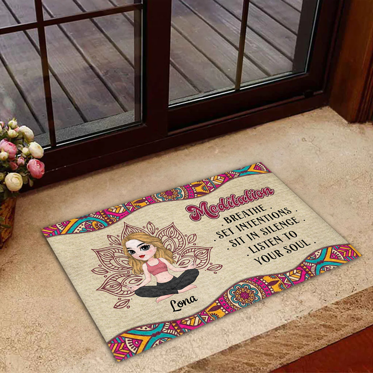 Sit In Silence - Personalized Custom Doormat - Image 5