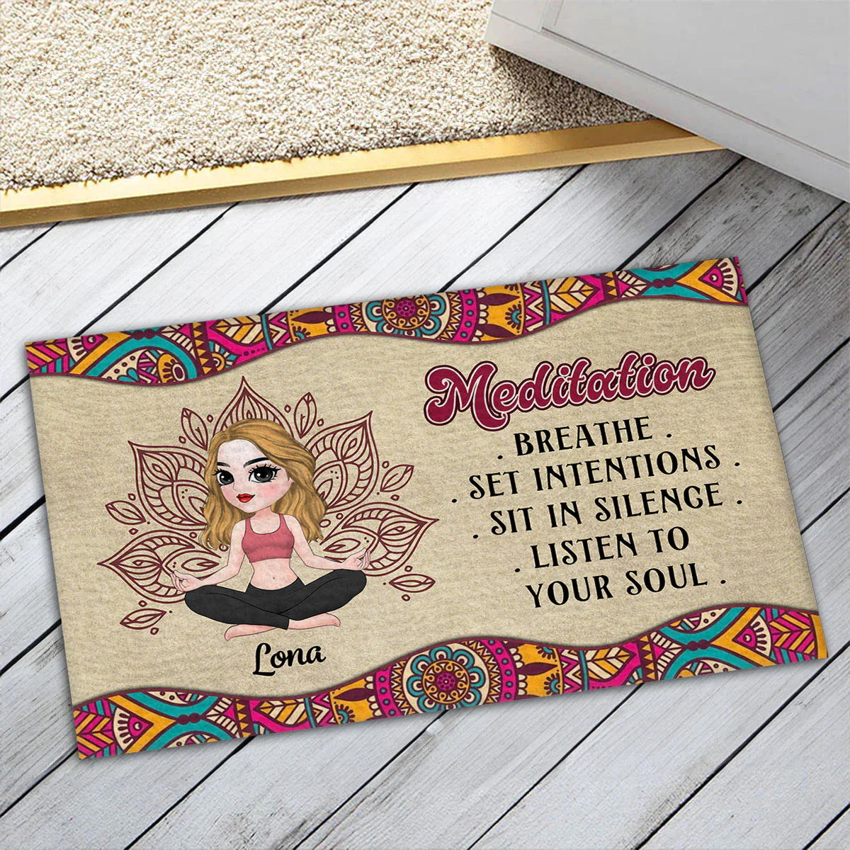 Sit In Silence - Personalized Custom Doormat - Image 6