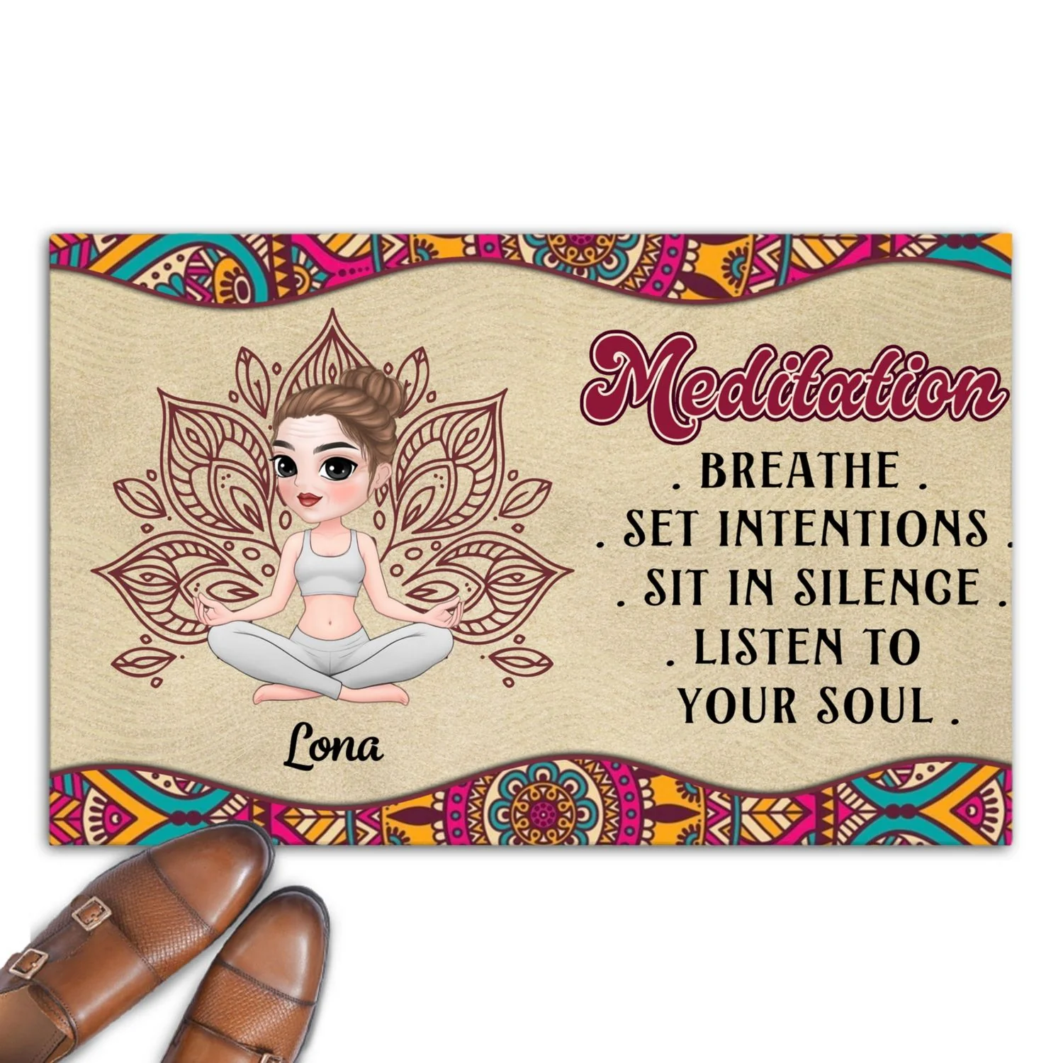 Sit In Silence - Personalized Custom Doormat - Image 7