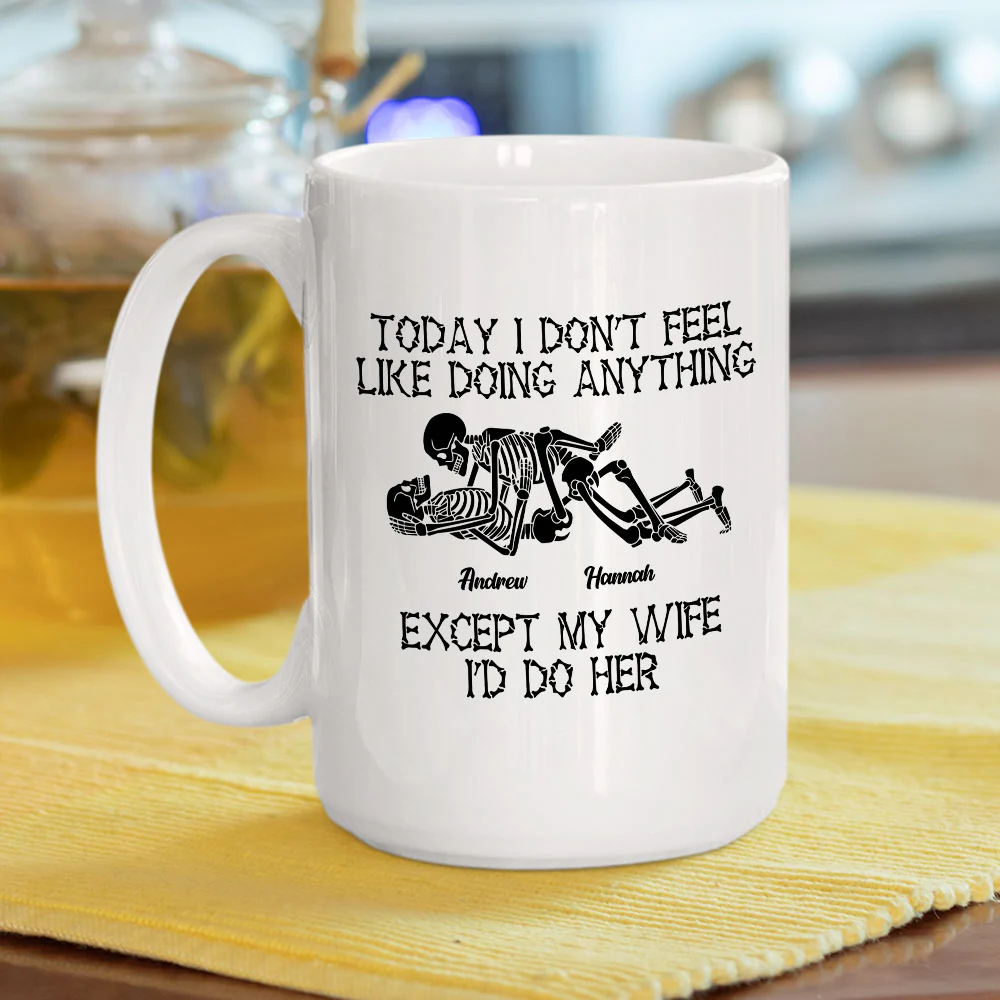Skeleton Couple - Personalized Custom Coffee Mug - Image 4