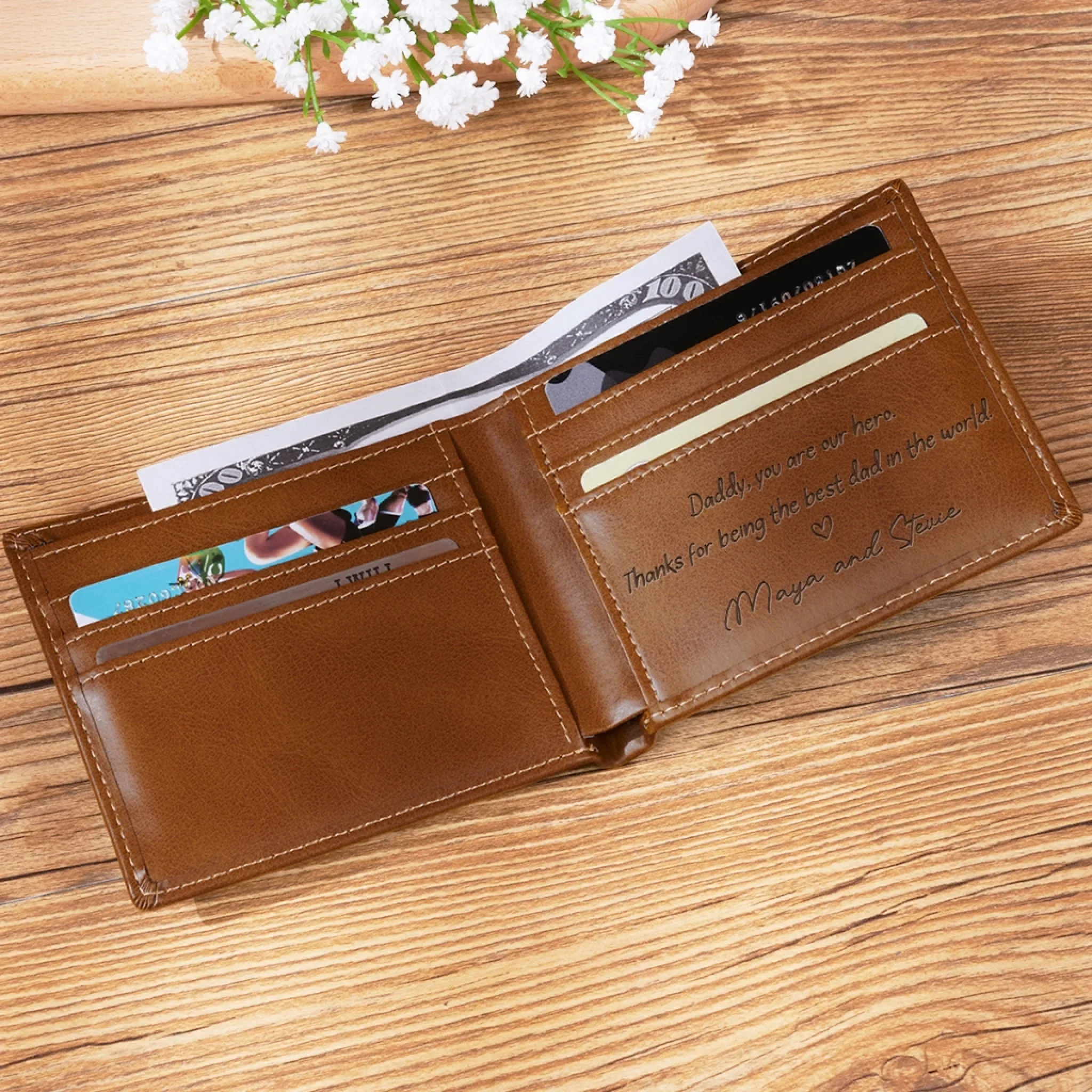 Sketch Art Custom Photo - Personalized Custom Printed Men Leather Wallet - Image 5