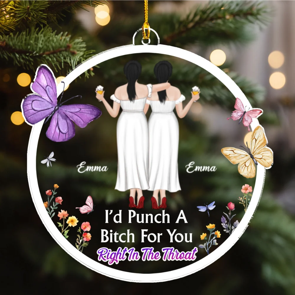 Slay Bestie Forever - Personalized Custom Acrylic Ornament - Image 5