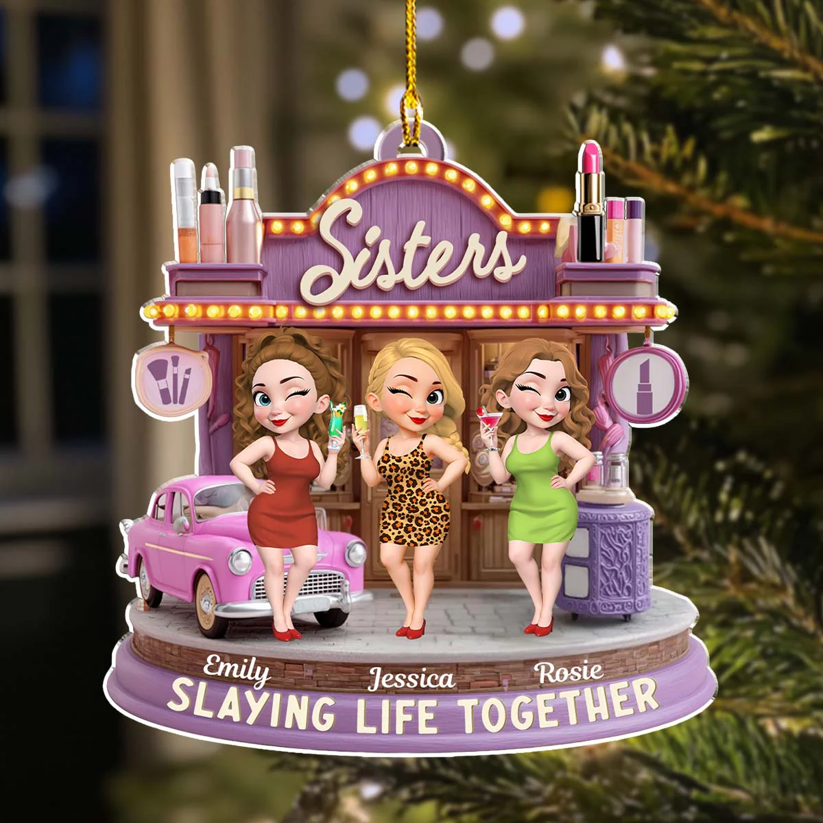Slaying Life Together - Personalized Custom Acrylic Ornament