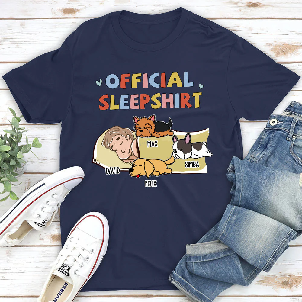 Sleeping Dog Sleepshirt Version 2 - Personalized Custom Unisex T-shirt - Image 3