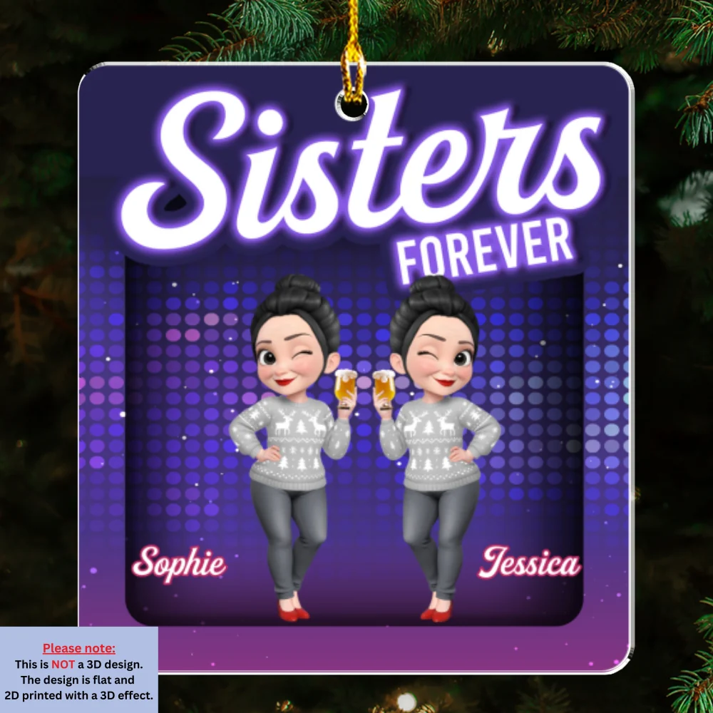 Sleigh Rides And Bestie - Personalized Custom Acrylic Ornament - Image 6