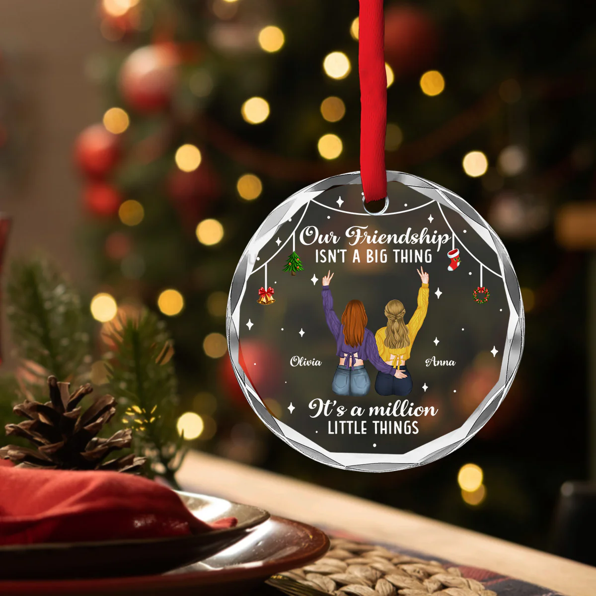 Small Things Make Big Memories - Personalized Custom Glass Ornament - Image 4
