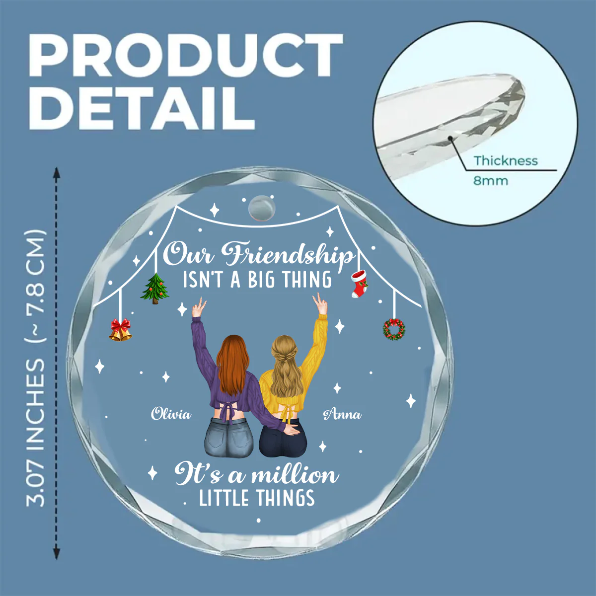 Small Things Make Big Memories - Personalized Custom Glass Ornament - Image 6