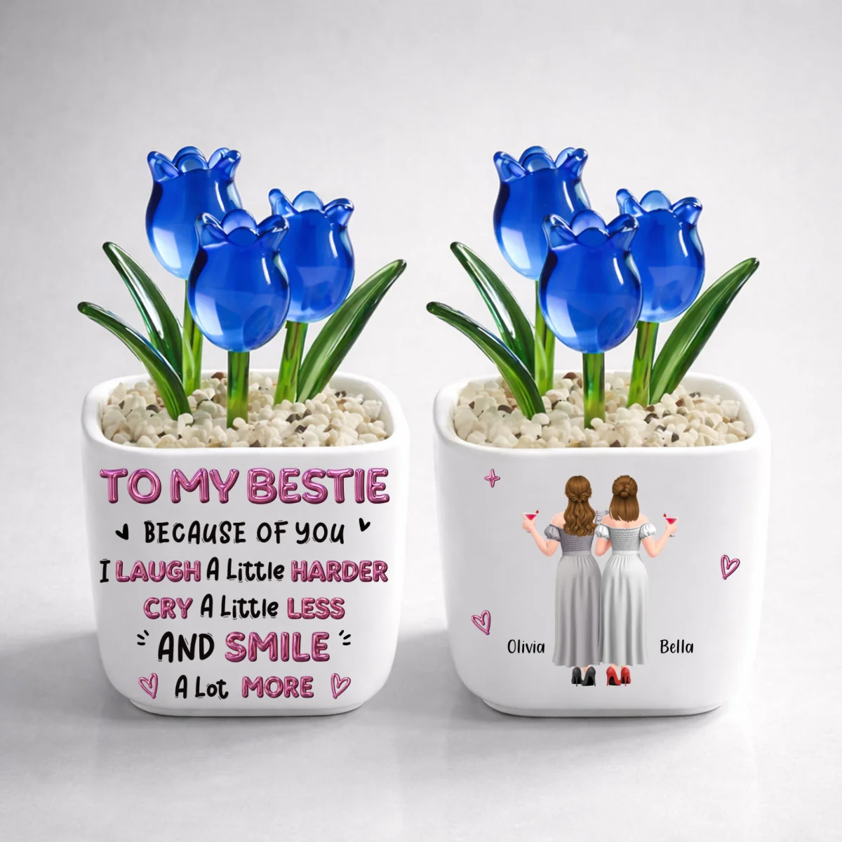 Smile More - Personalized Custom Glass Everlasting Tulips - Image 9