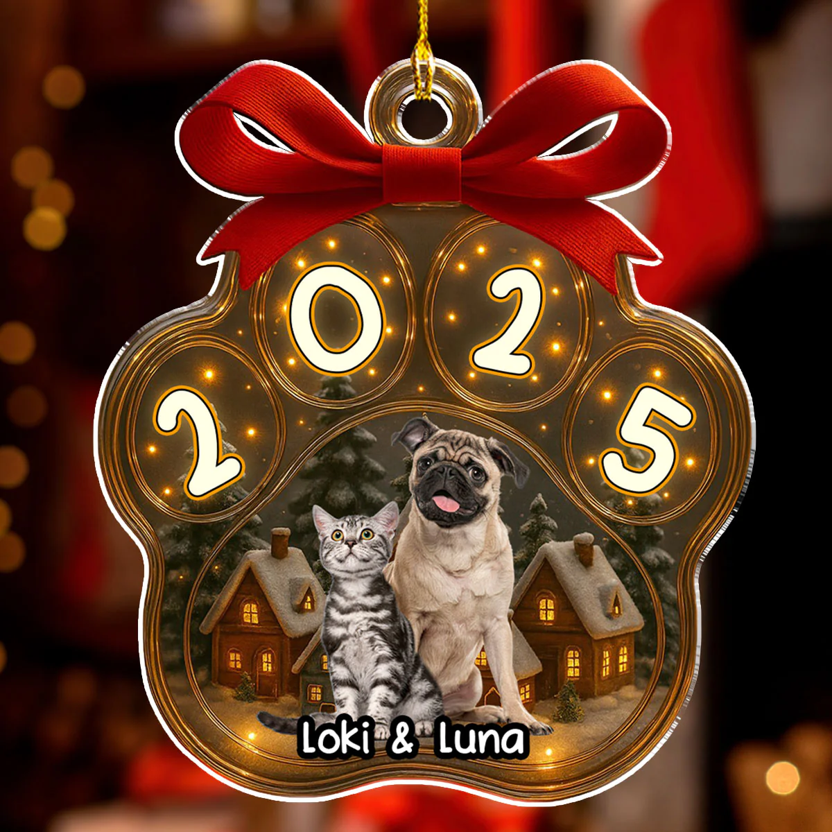 Snow All Over Here Photo - Personalized Custom 3D Inflated Effect Acrylic Ornament - Image 4