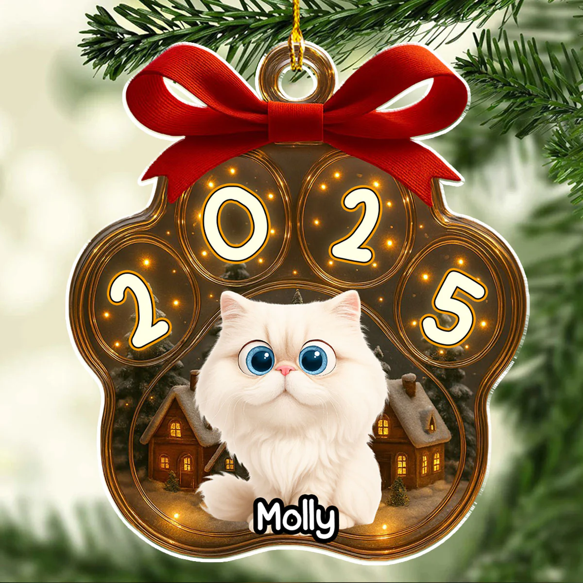 Snow All Over There - Personalized Custom 3D Inflated Effect Acrylic Ornament - Image 2