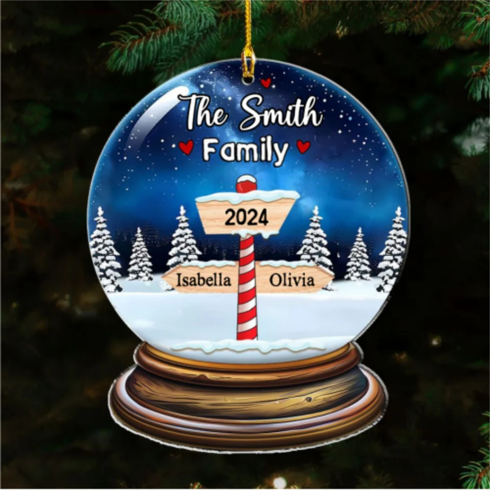 Snow Family - Personalized Custom Acrylic Ornament - Image 6