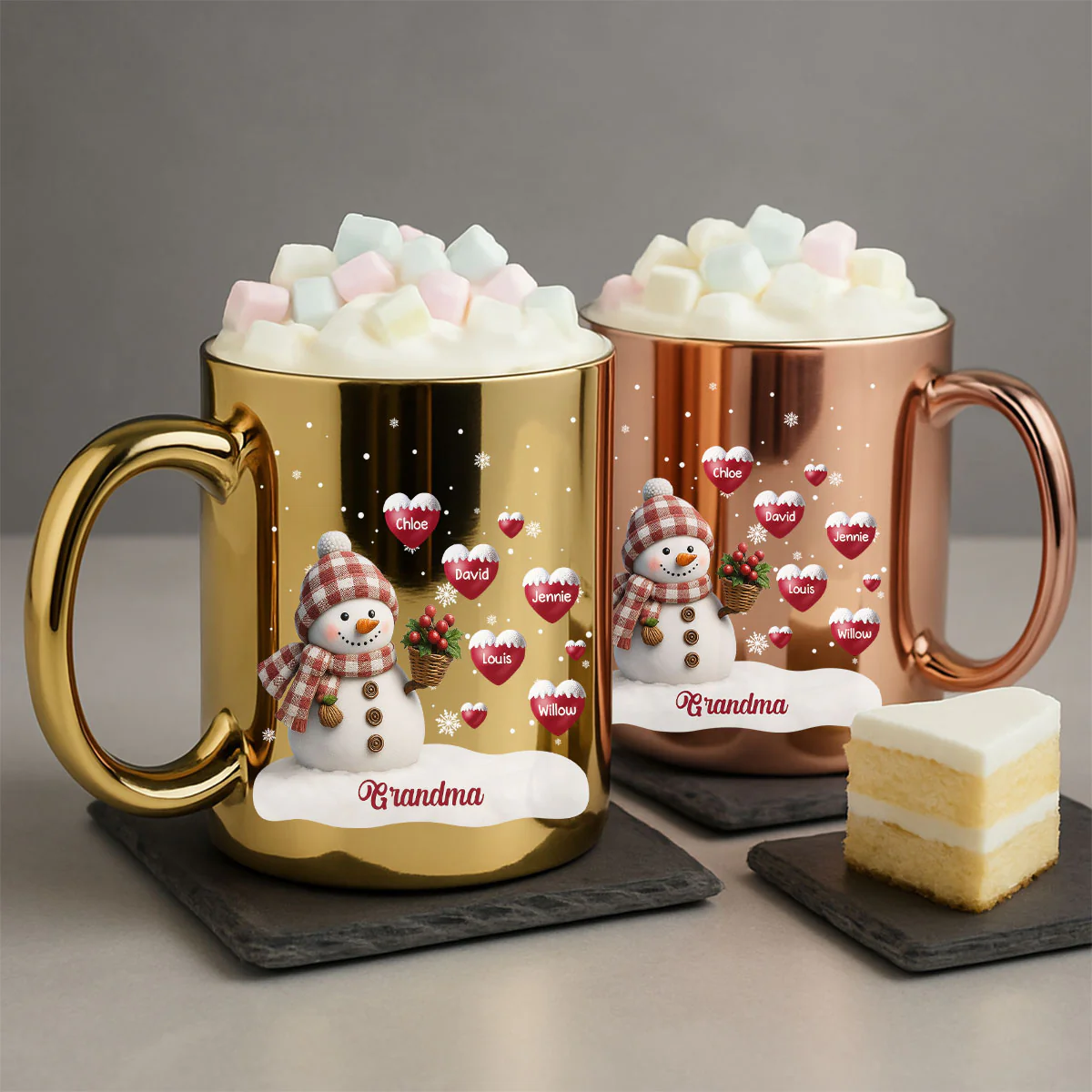 Snow Grandma - Personalized Custom Metallic Mug - Image 4