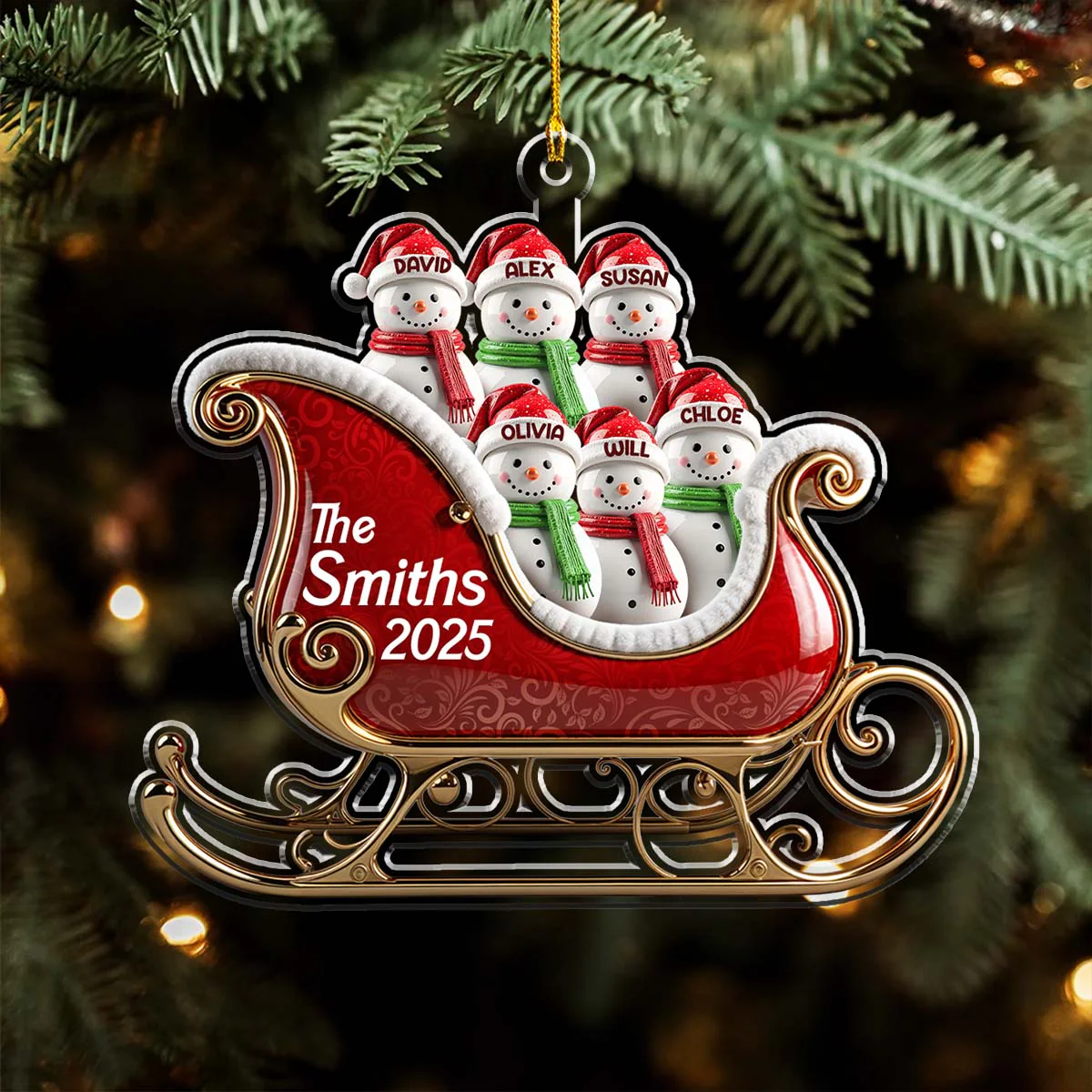 Snow Squad - Personalized Custom Acrylic Ornament - Image 4