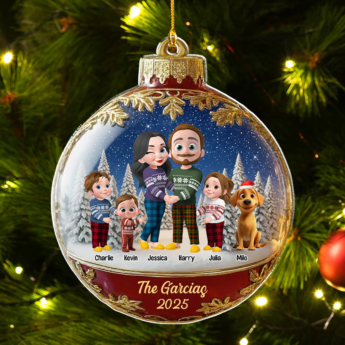 Snowball Family - Personalized Custom Acrylic Ornament