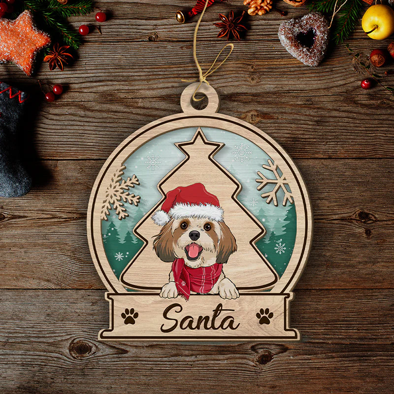 Snowball Ornament - Personalized Custom 2-layered Wood Ornament - Image 3