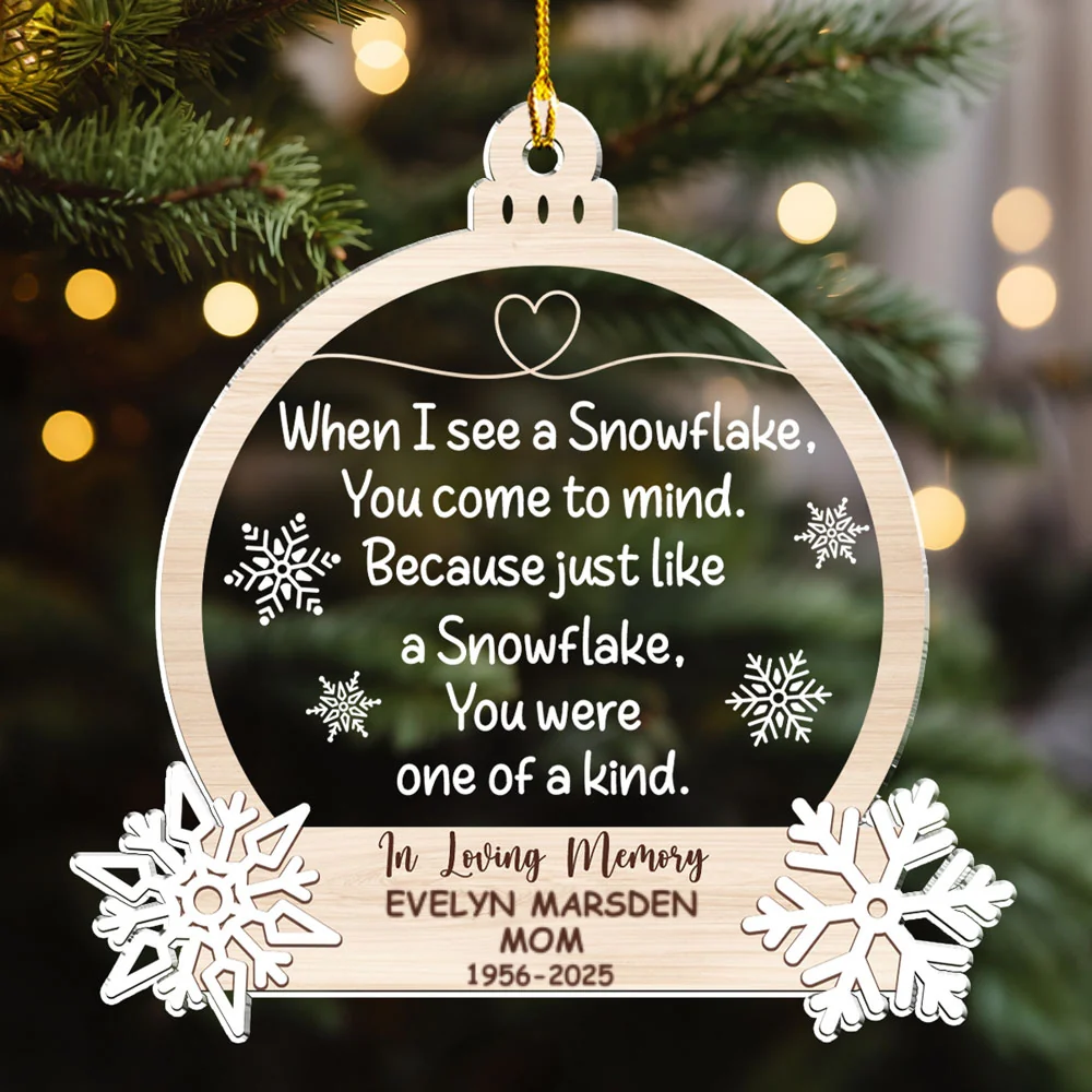 Snowflakes Bring You To Mind - Personalized Custom Acrylic Ornament - Image 7