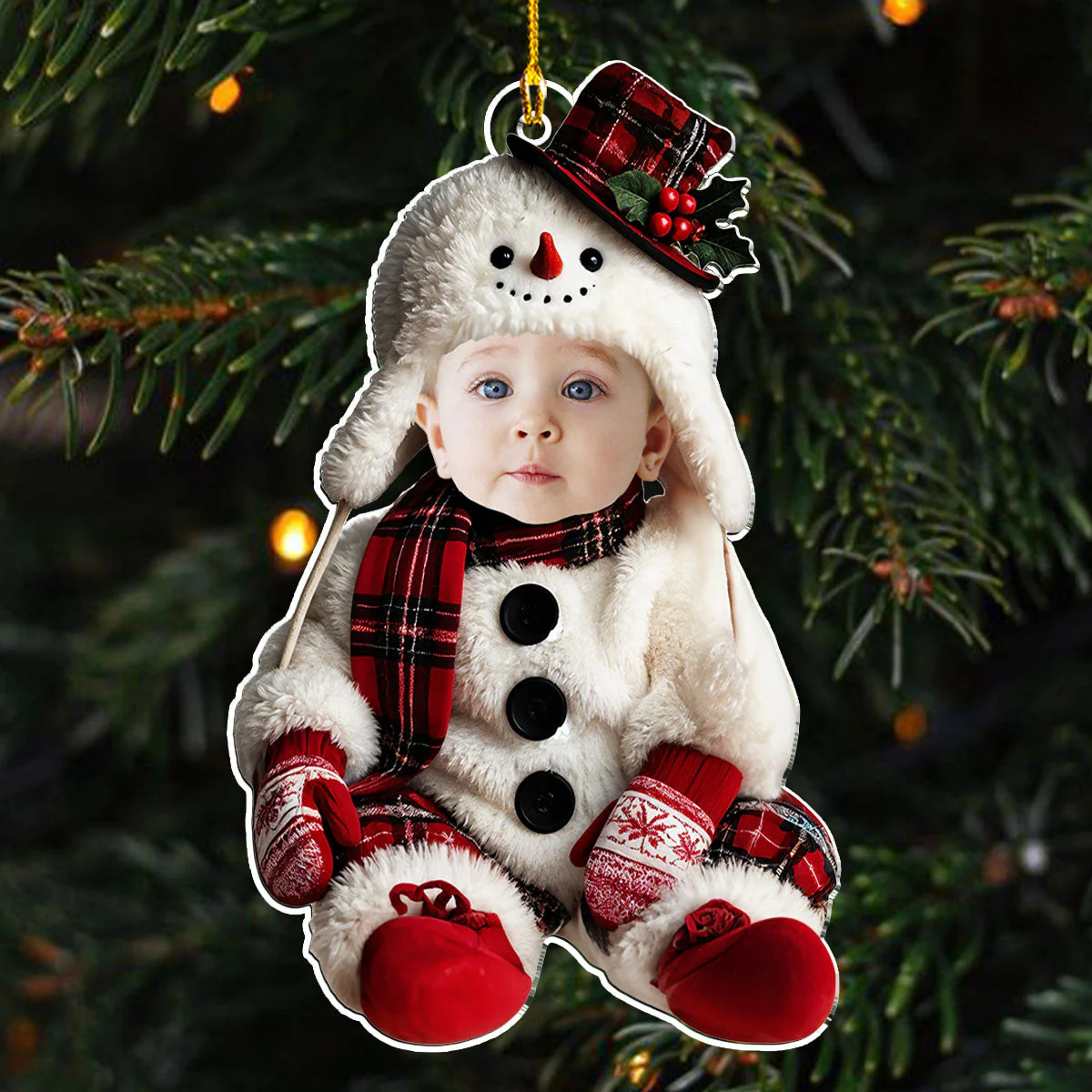 Snowman Baby Custom Photo - Personalized Custom Acrylic Ornament - Image 4