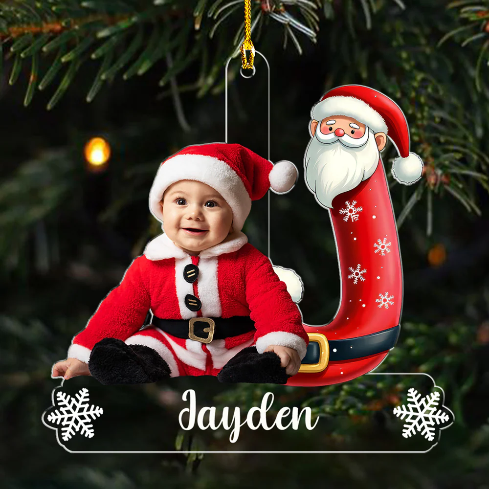 Snowman Christmas Photo - Personalized Custom Acrylic Ornament - Image 4