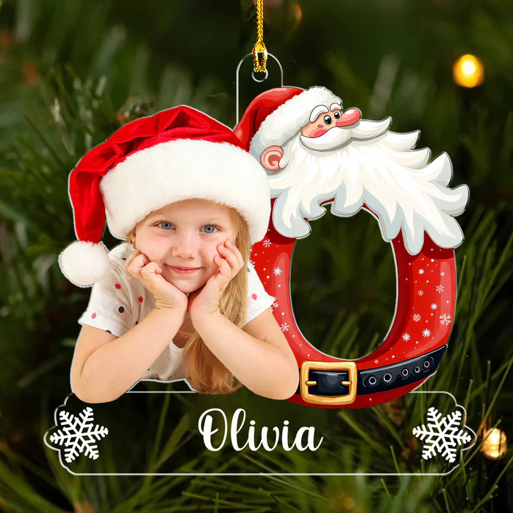 Snowman Christmas Photo - Personalized Custom Acrylic Ornament - Image 5