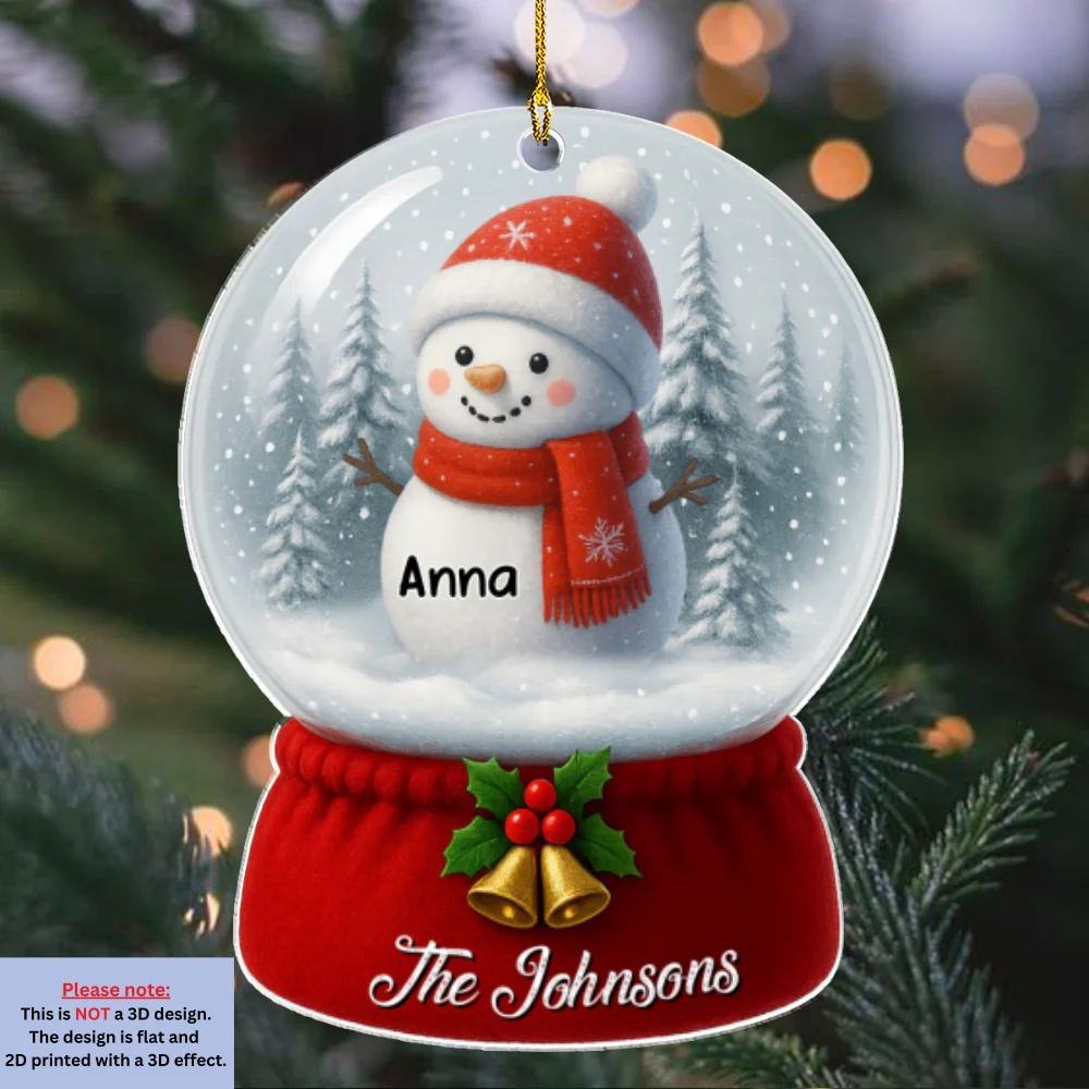 Snowman Family Christmas Ver New - Personalized Custom Acrylic Ornament - Image 7