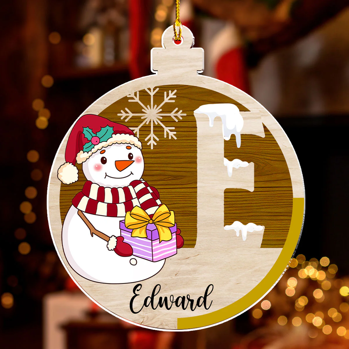 Snowman Family - Personalized Custom Acrylic Ornament - Image 2