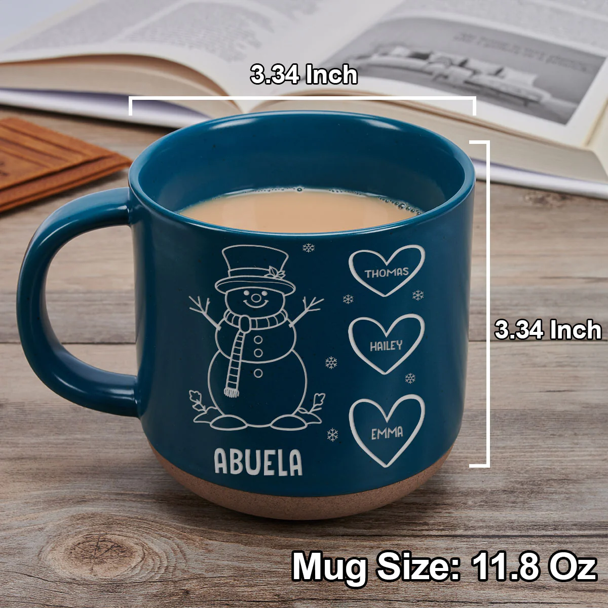 Snowman Grandma Ever - Personalized Custom Engraved Pottery Mug - Image 4
