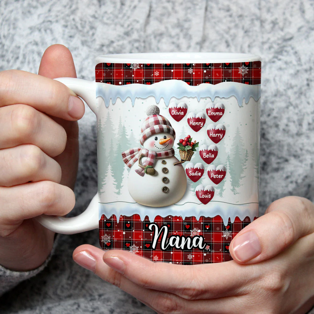 Snowman Grandma - Personalized Custom Coffee Mug - Image 2