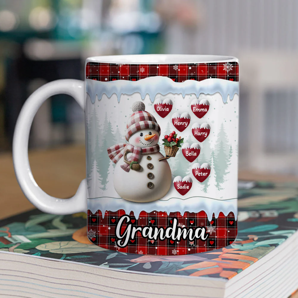 Snowman Grandma - Personalized Custom Coffee Mug - Image 3