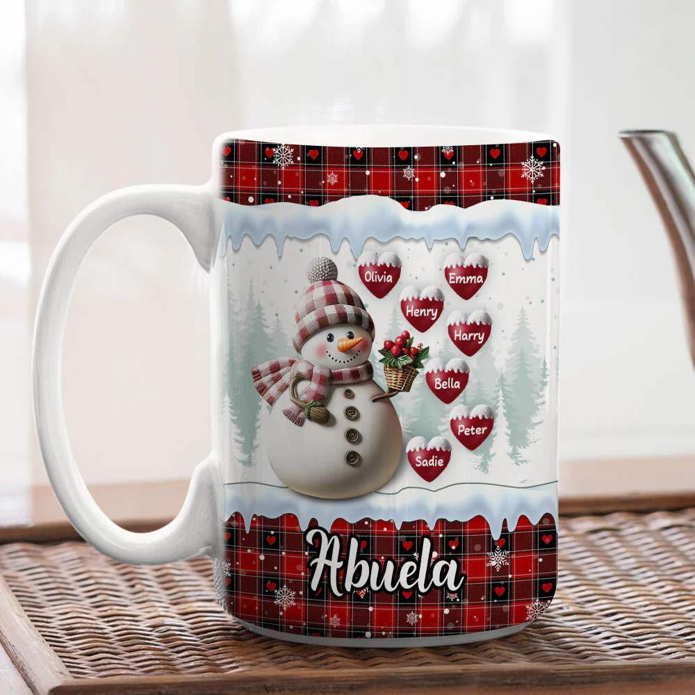 Snowman Grandma - Personalized Custom Coffee Mug - Image 4