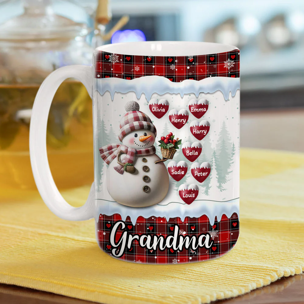 Snowman Grandma - Personalized Custom Coffee Mug - Image 5