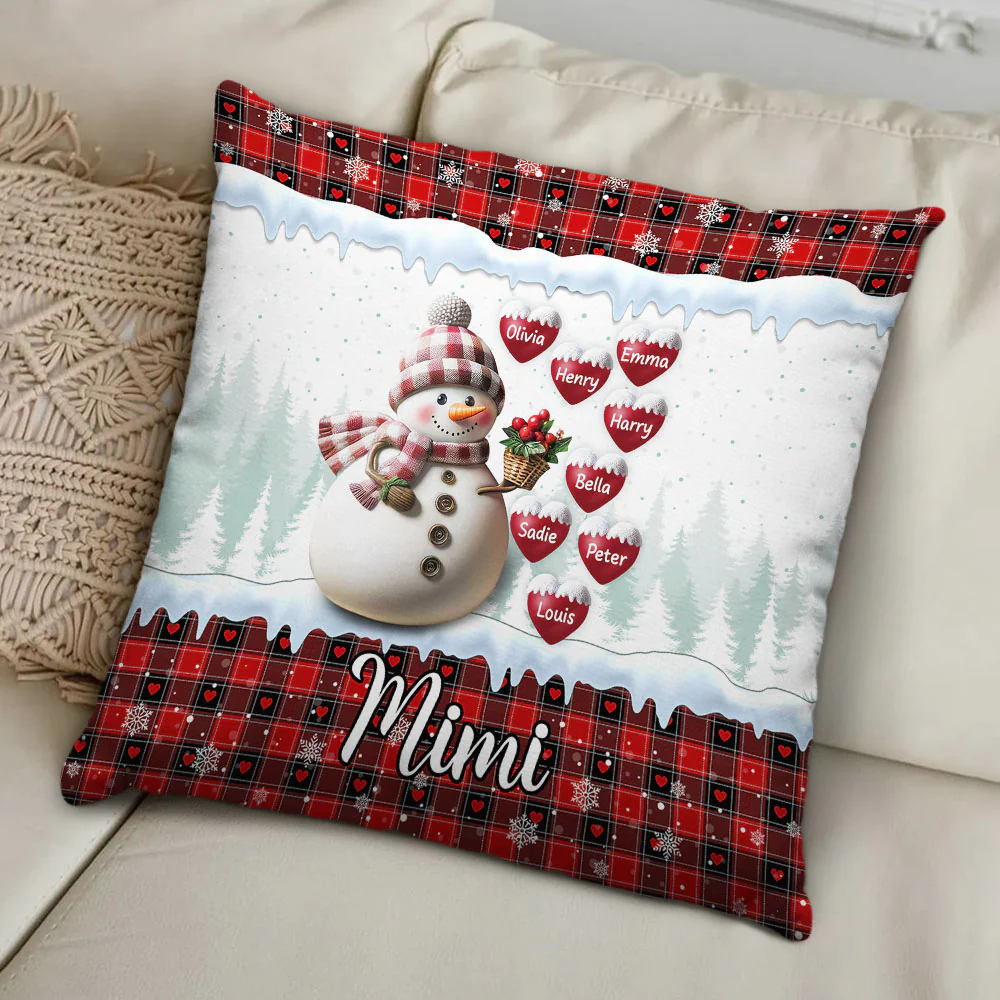 Snowman Grandma - Personalized Custom Pillow - Image 3