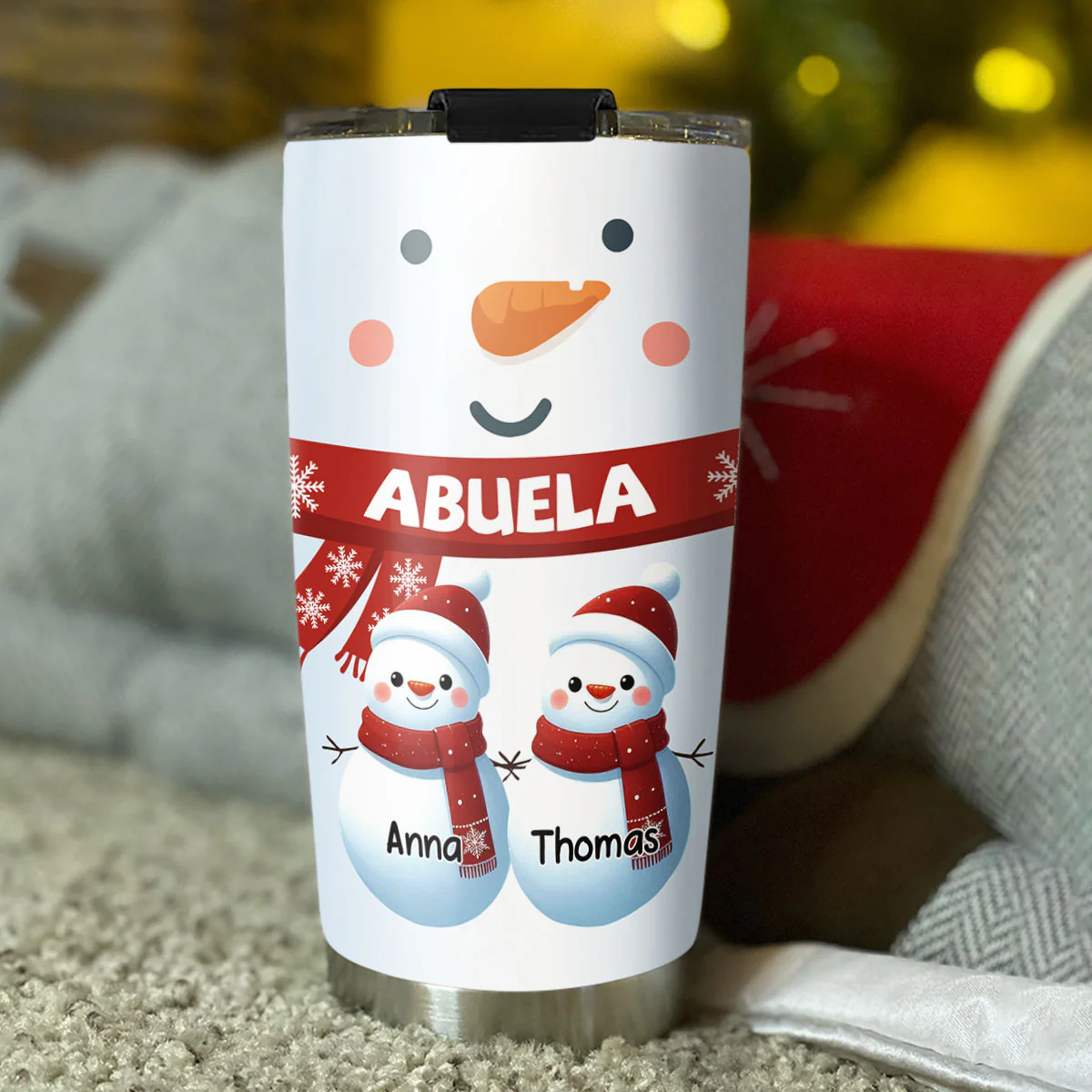 Snowman Grandma - Personalized Custom Tumbler - Image 3