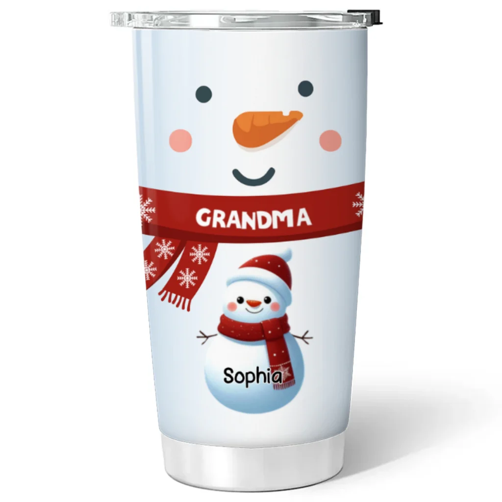Snowman Grandma - Personalized Custom Tumbler - Image 5
