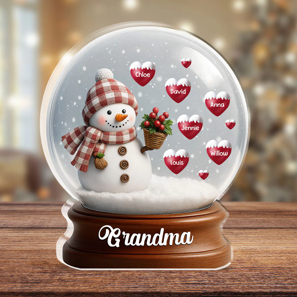 Snowman Hug Of Love - Personalized Custom Acrylic Plaque - Image 2