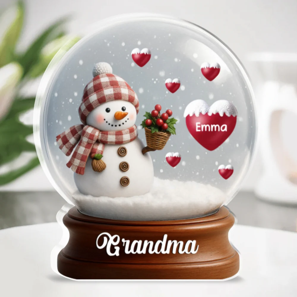 Snowman Hug Of Love - Personalized Custom Acrylic Plaque - Image 6