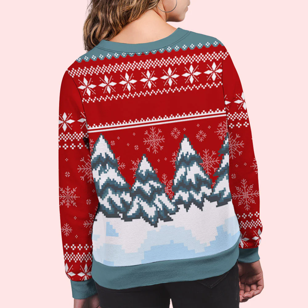 Snowman Kid And Grandma - Personalized Custom All-Over-Print Sweatshirt - Image 4