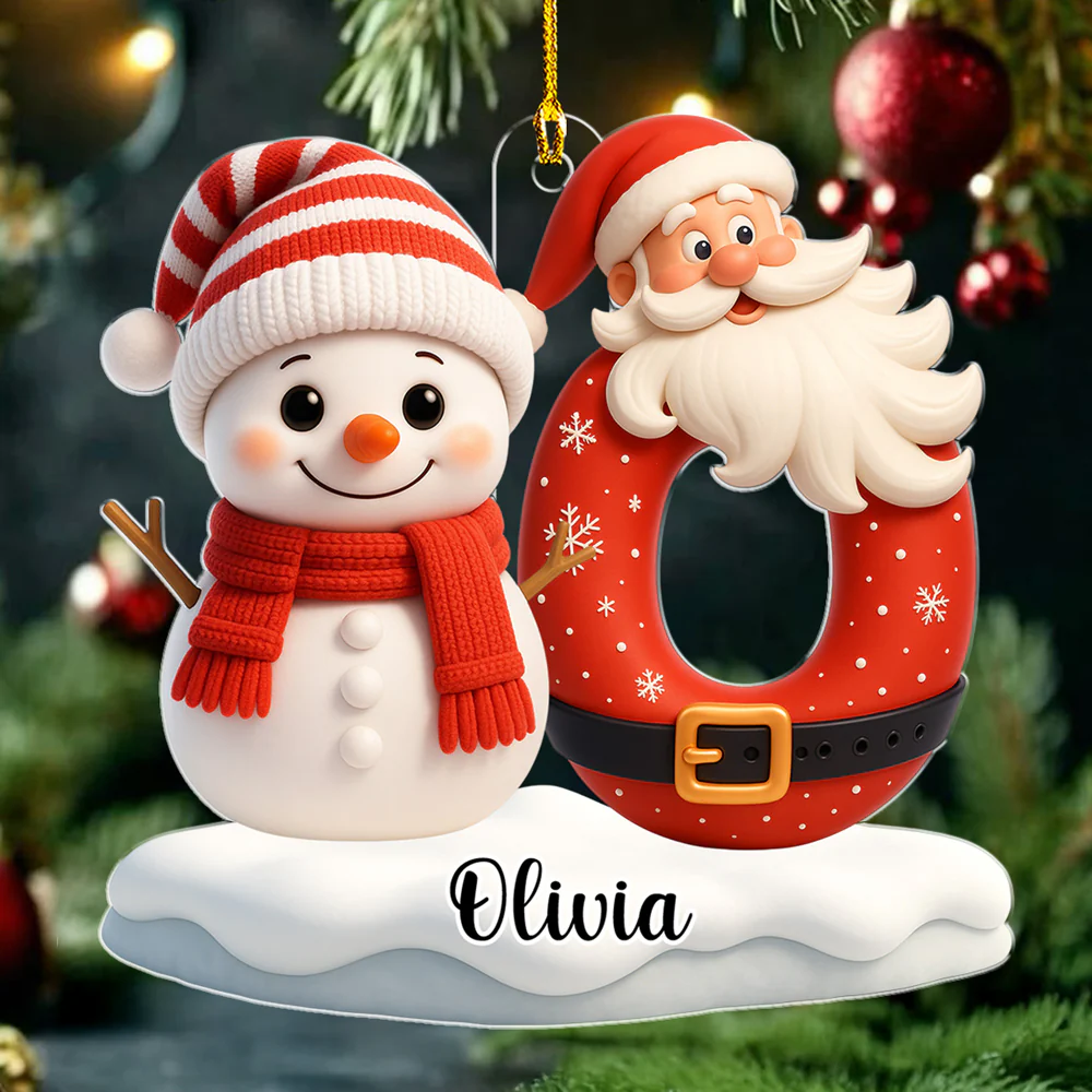 Snowman Merry Christmas - Personalized Custom Acrylic Ornament - Image 3