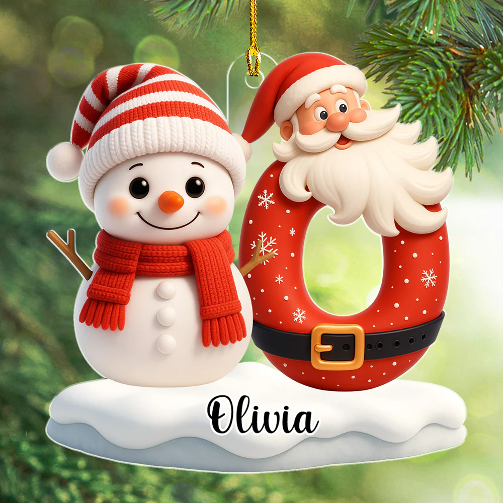 Snowman Merry Christmas - Personalized Custom Acrylic Ornament - Image 4
