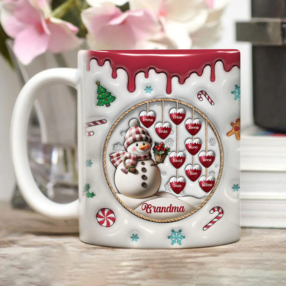 Snowman - Personalized Custom 3D Inflated Effect Mug - Image 3