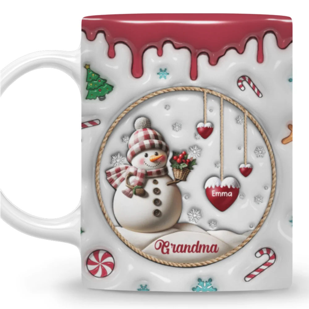Snowman - Personalized Custom 3D Inflated Effect Mug - Image 4