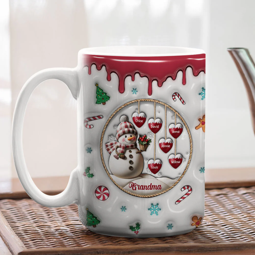 Snowman - Personalized Custom 3D Inflated Effect Mug - Image 5