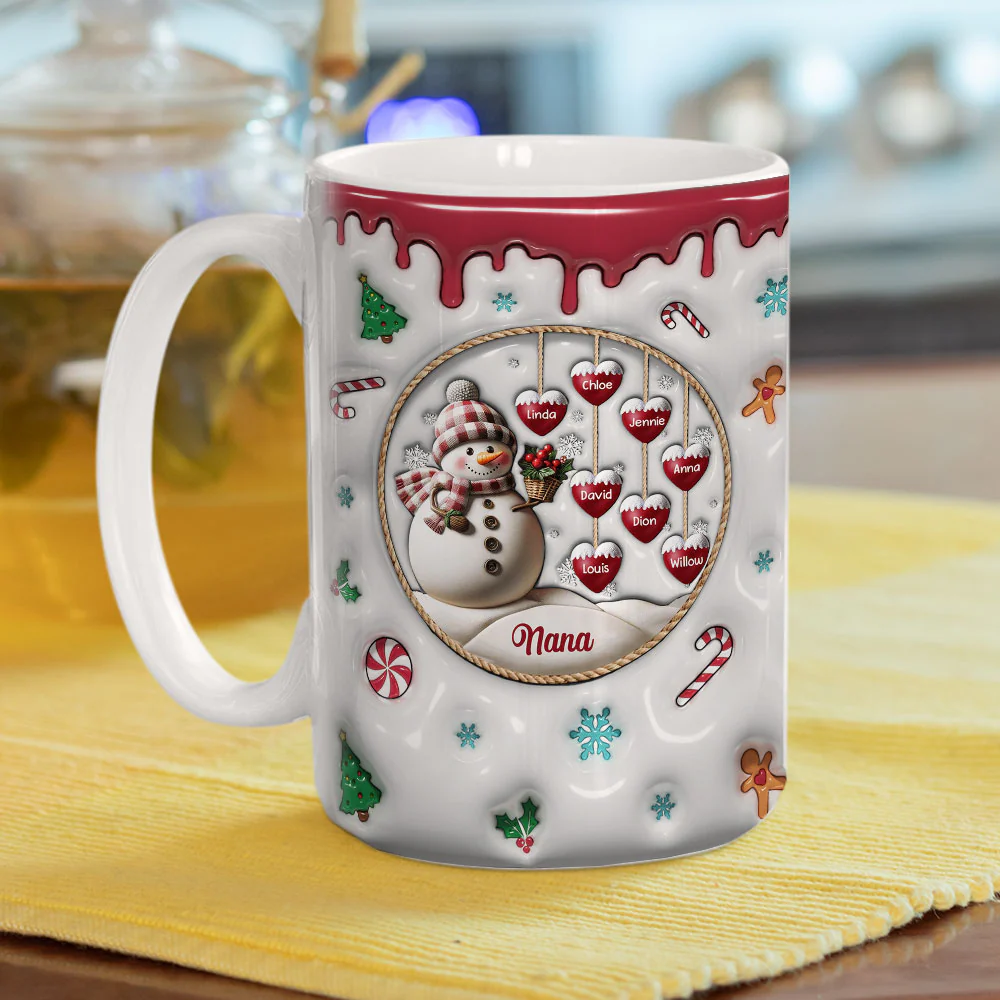 Snowman - Personalized Custom 3D Inflated Effect Mug - Image 7