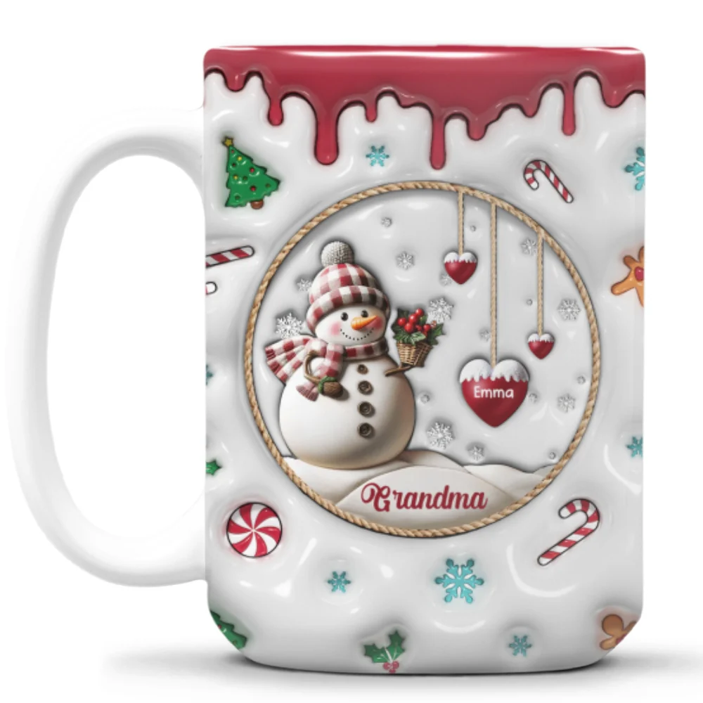 Snowman - Personalized Custom 3D Inflated Effect Mug - Image 8