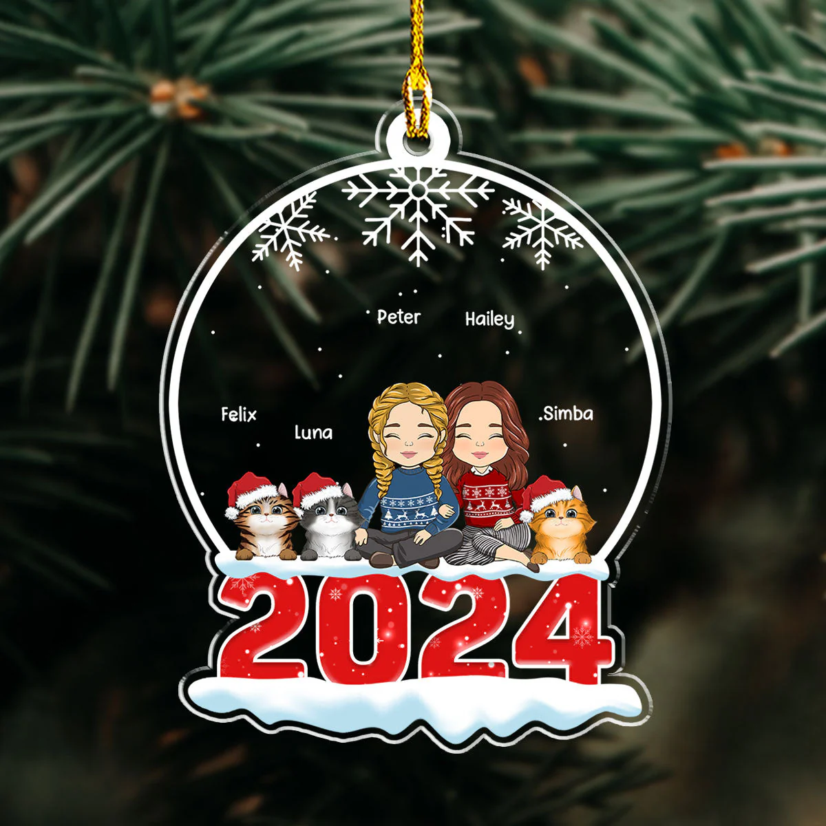 Snow Globe With Pet - Personalized Custom Acrylic Ornament - Image 3