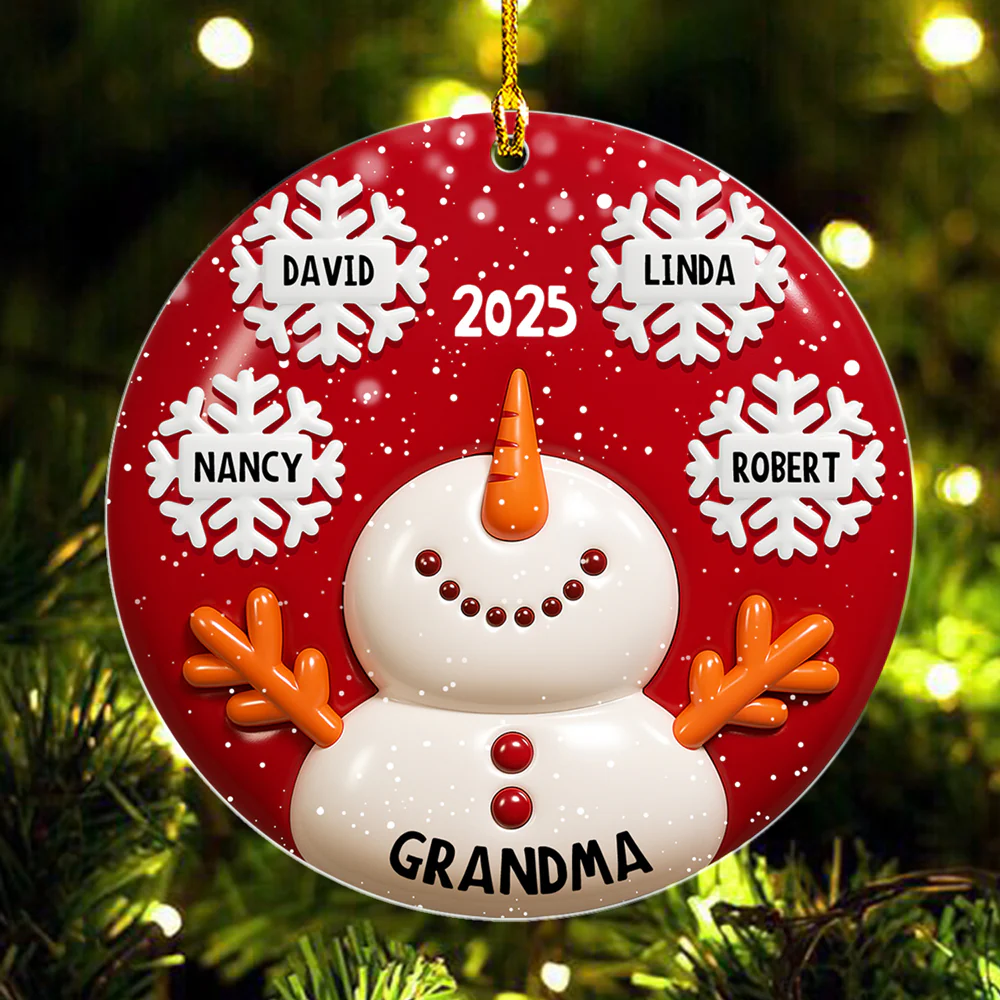 Snowy Kids -  Personalized Custom 3D Inflated Effect Acrylic Ornament