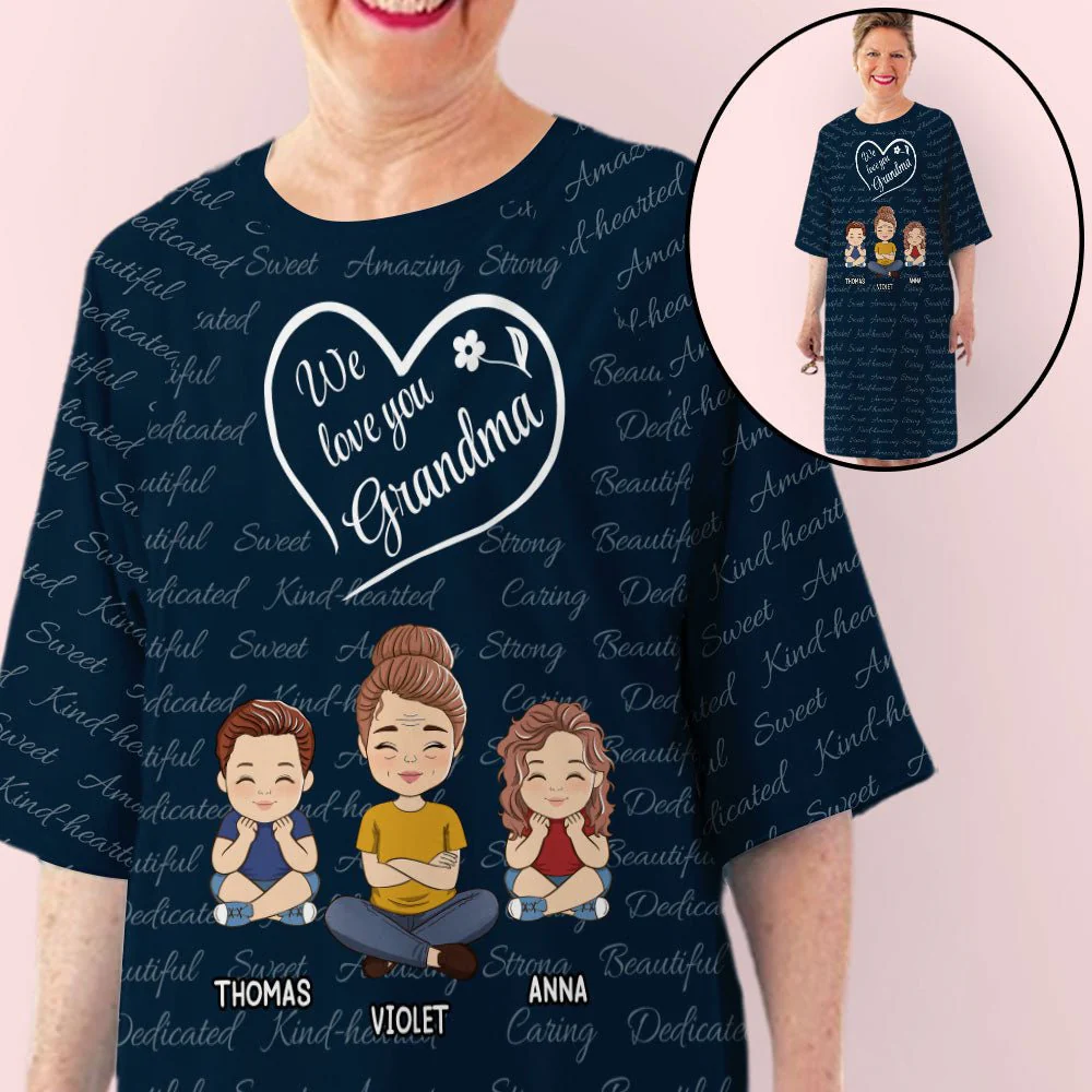 So Much Love For Grandma - Personalized Custom 3/4 Sleeve Dress - Image 2