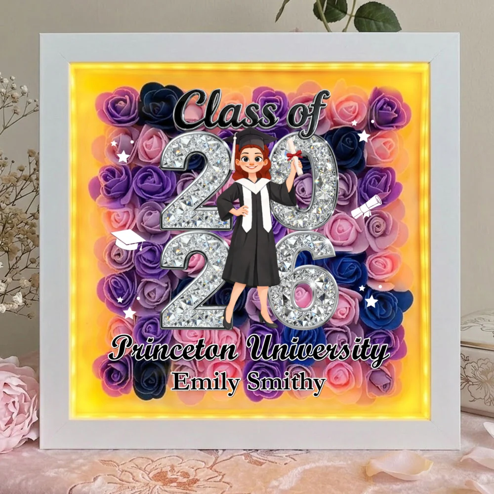 So Proud Of You - Personalized Custom Flower Shadow Box With LED Light - Image 11
